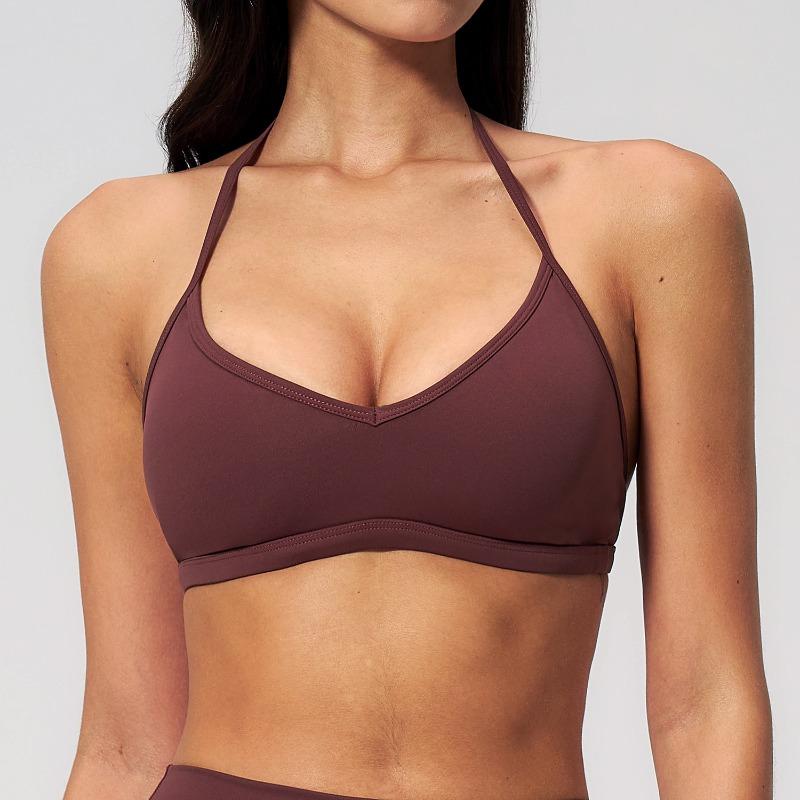 Ze Xin Brushed Yoga Wear Women's Halter-neck Bra, Shockproof Running, Fitness Quick-Dry Yoga Bra
