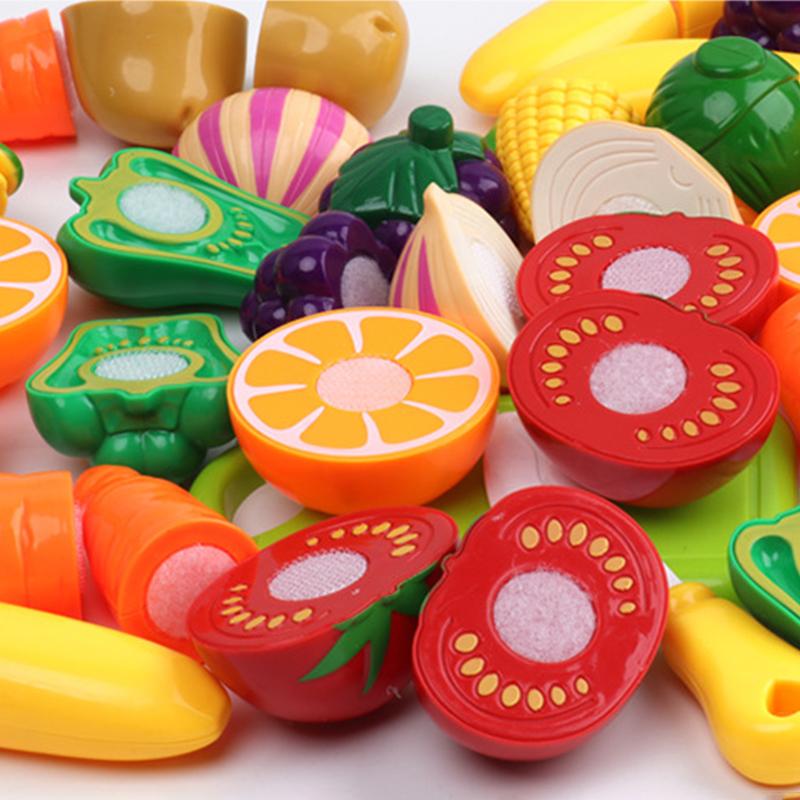 Children Kitchen Pretend Play Set Simulation Cutting Fruit Vegetable Food Cooking Miniature Thing Interactive Girl Kid Gift Toy