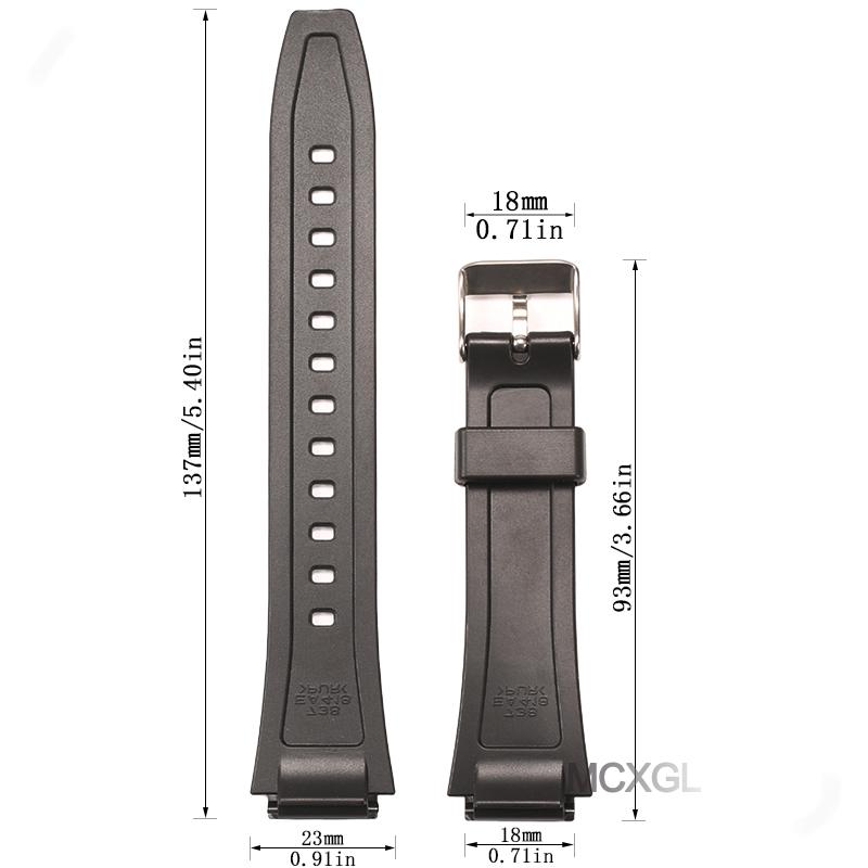 Watch Band For Casio W800H W-800H W-217H Strap Sport Resin Bracelet 18mm Wristband