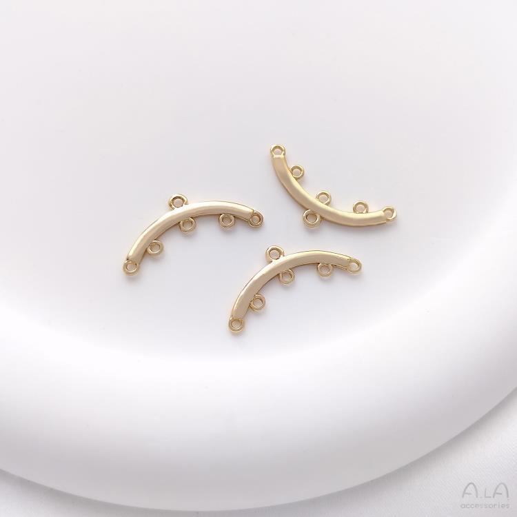 14K Gold-Filled CZ-Set Arched Bar Tassel Earring DIY Pendant Accessories