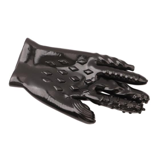 Spiked Pleasure Massage Glove TPE Textured Fisting Mitt with Raised Dots Flexible Body-Safe