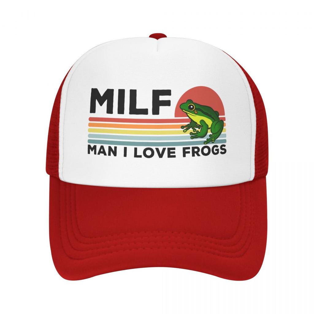 Spersonalizowany Milf Man kocham żaby czapka z daszkiem kobiety unisex regulowany LGBT Gay Pride czapka typu Trucker Streetwear czapki z daszkiem