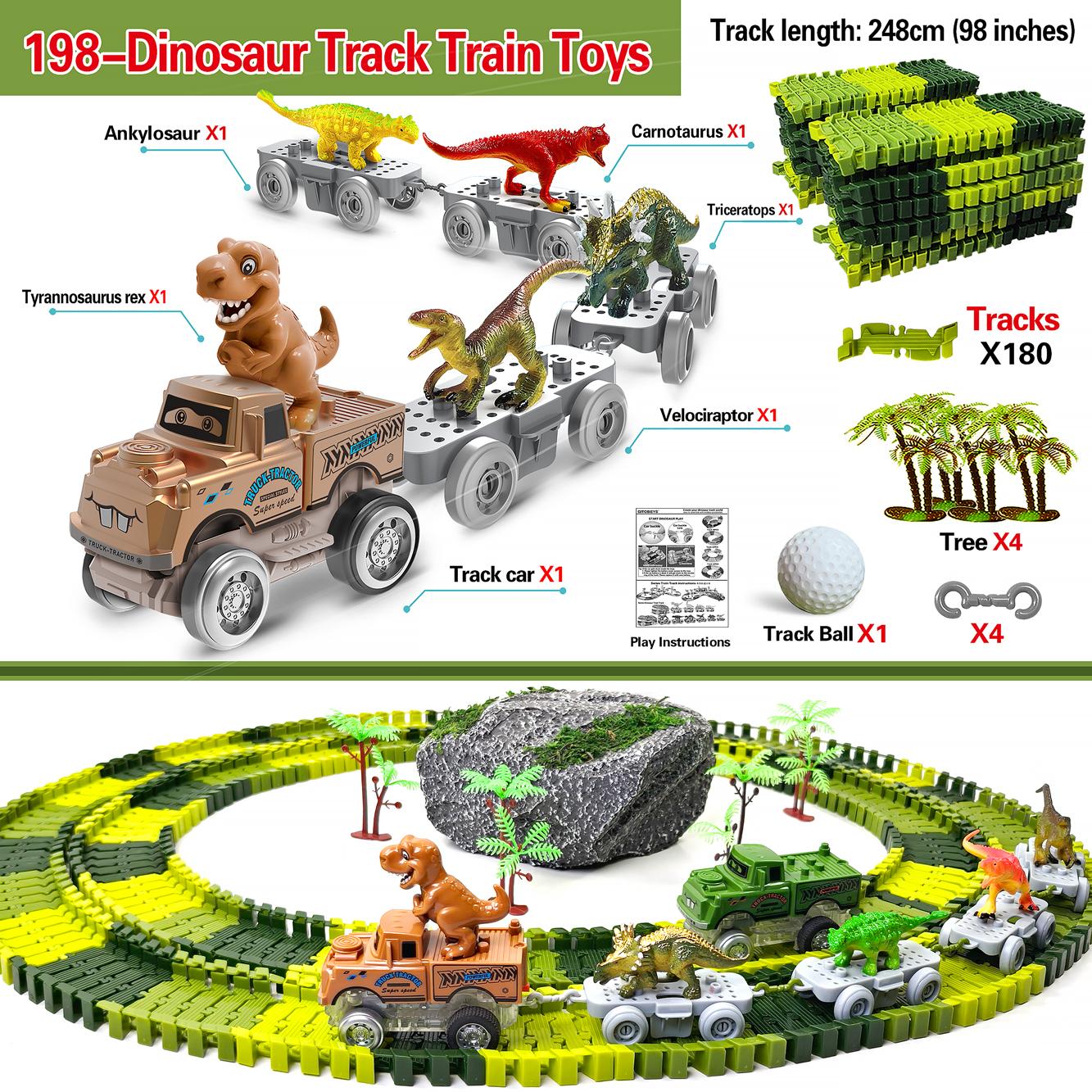 Dinosaur Themed Magical Train Track Racing