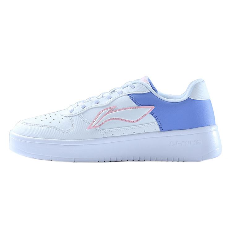 New LINING Sports Life Collection Skateboard Shoes Women's Low top Light Iris White AGCQ578-5