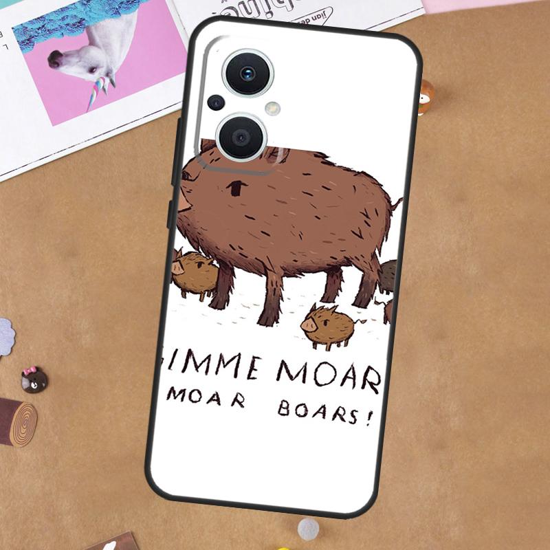 Cute Wild Boar Funny Cartoon For OPPO Reno 13 12 11 10 14 Pro 8T 11F 12F 13F 14F 7 8 Lite OPPO Find X9 X8 X6 X5 Pro Case