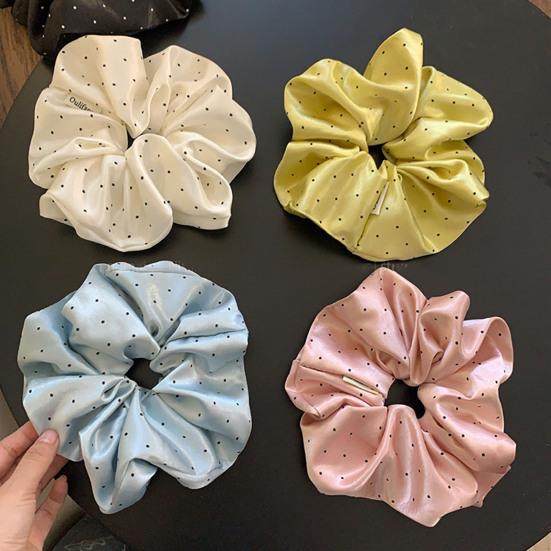 Hair Tie High Elasticity Extra Large Smooth Satin Hair Rope Dot Print Ponytail Holder Korean Style Hair Accessories
