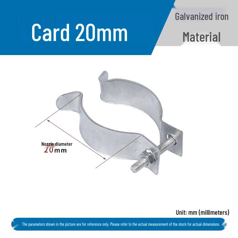 Steel Pipe & Beam Hanger Clips - Sheet Metal C-Type & Square Tiger Mouth Card (20mm/25mm) 20mm Card Clip with Screw, 100 sets