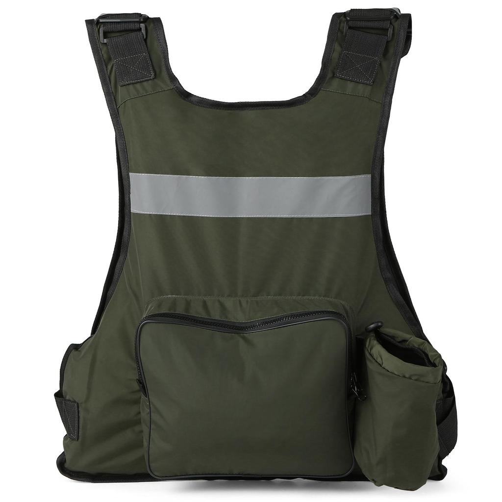 Multi-Pockets Fly Fishing Jacket Buoyancy Vest with Water Bottle Holder for Kayaking Sailing