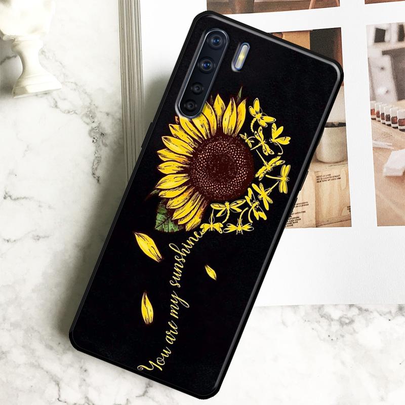 Beauty Yellow Sunflower Case For Oppo A60 A40 A80 A18 A38 A58 A78 A98 A16 A76 A96 A15 A17 A77 A74 A94 A54 A57S Cover