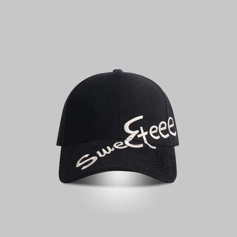 Hard top Fashion Embroidered Unisex  6 Panel  Curved Brim Cotton  Outdoor Cycling Baseball Cap Custom Size