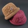 Thickened Woolen Fisherman Hat for Middle-Aged & Elderly Women - Warm, Velvet-Lined, Knitted Hat for Autumn & Winter