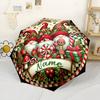 Christmas Gnomes With Festive Candy Canes And Gifts Portable Customize Your Name Automatic Umbrella Sturdy 8Rib Shaft Durable Plastic Iron Allseason