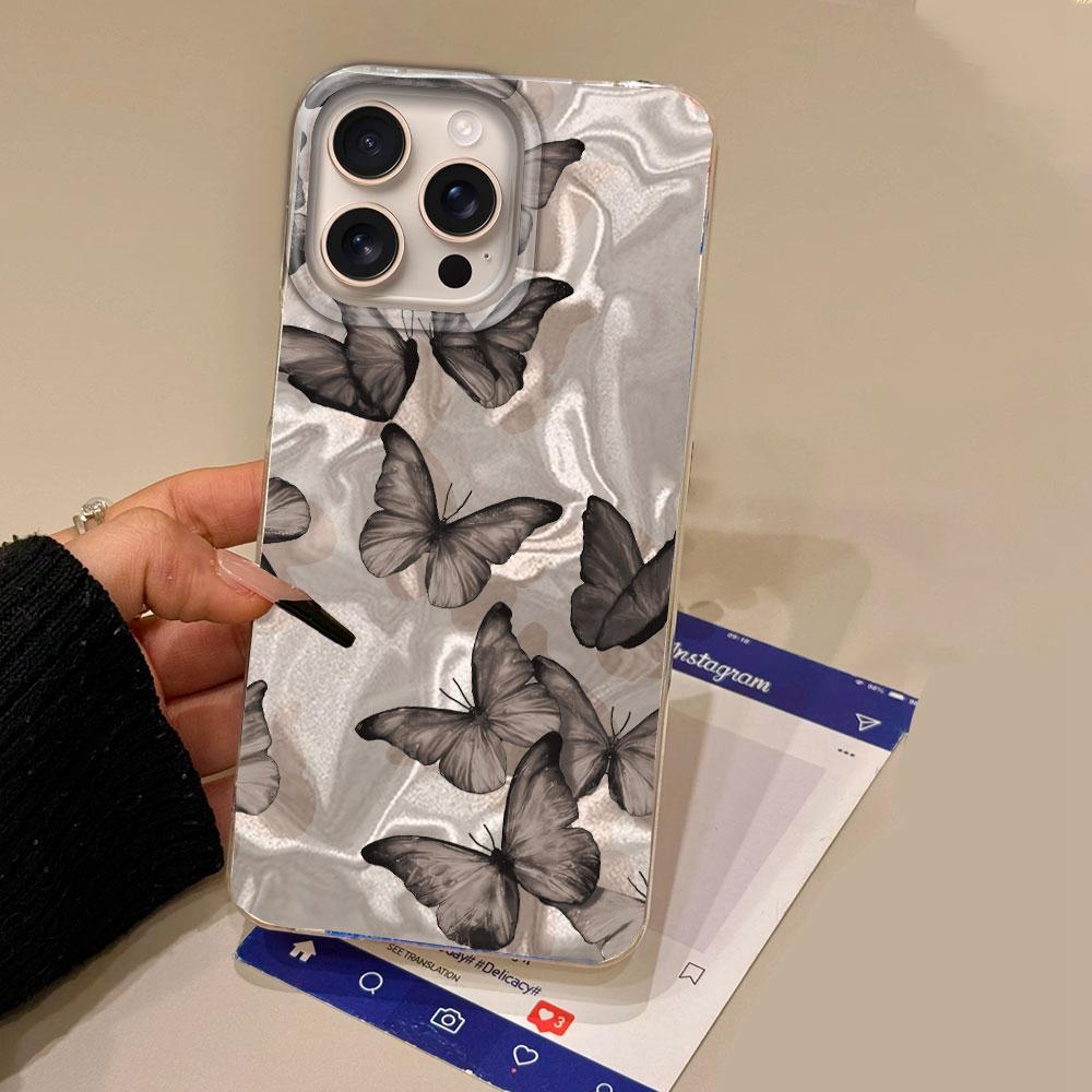 Purple Butterfly Water Wave Texture Phone Case for iphone 16 15 14 7 8 Plus 13 Pro Max X XS XR SE 2022 Shell Silicone Back Cover