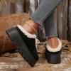 Shorty platform Birkenstock cotton shoes autumn and winter new warm non-slip retro lace-up velvet casual