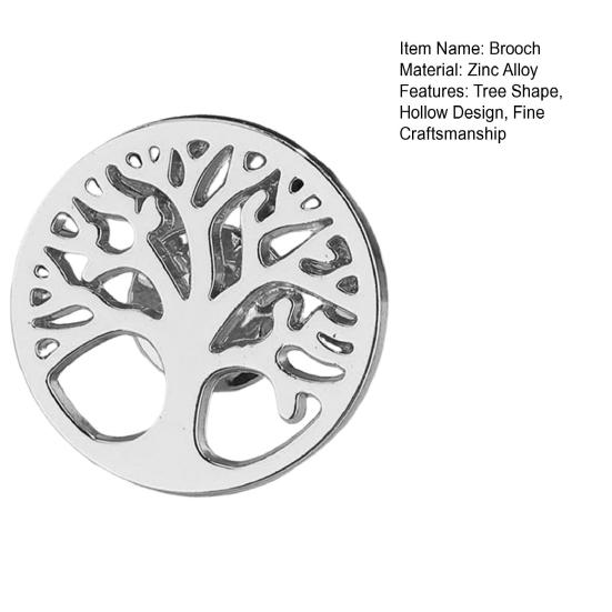 Hollow Tree Brooch Pin for Women, Zinc Alloy Brooch Pin for Dress, Coat, Shawl, Gift for Mother, Wedding