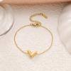 3PCS High-end V-letter Necklace Bracelet Earrings Do Not Fade Titanium Steel Three Piece Set