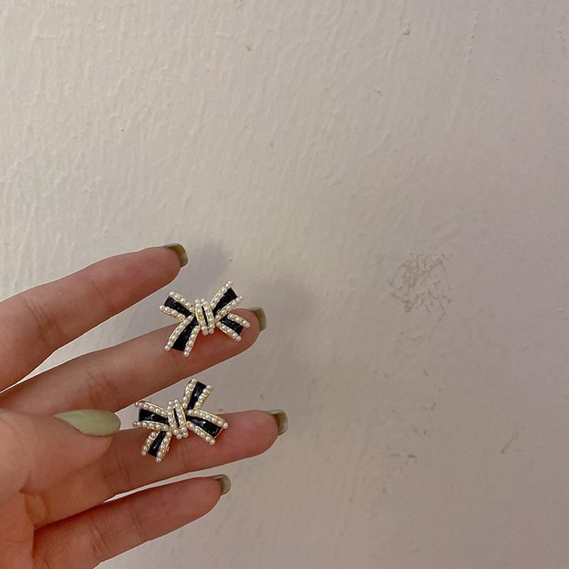 Autumn/Winter 2025 Trendy Checkered Mosaic Earrings for Women