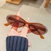 New Oval Small Frame Sunglasses Women Fashion Sun Shading Travel Purple Trendy Diamond Studded Sun Glasses
