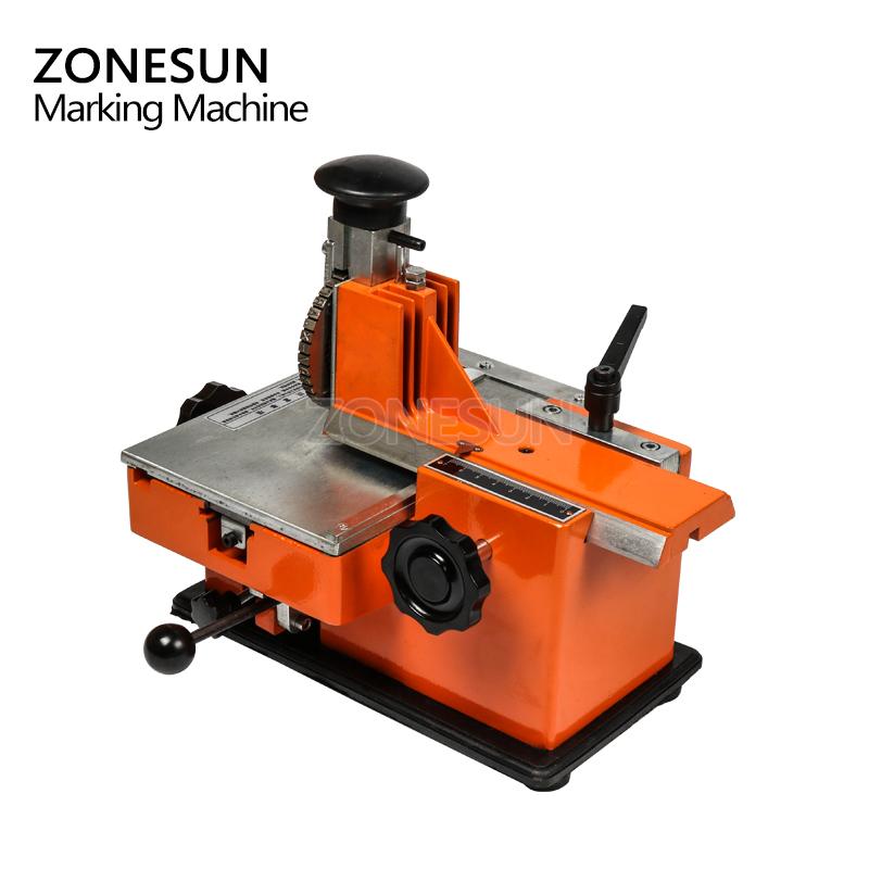 ZONESUN ZX-360 Manuelle Metallprägemaschine Stahl Aluminium Namensschild Etikett Anhänger Stanzmaschine Gravurwerkzeug 2mm-6mm Rad