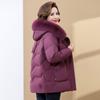 Mom Winter Cotton Clothes Women's Medium and Long Middle-aged and Elderly Winter Thickened Warm Cotton-padded Clothes Jacket New