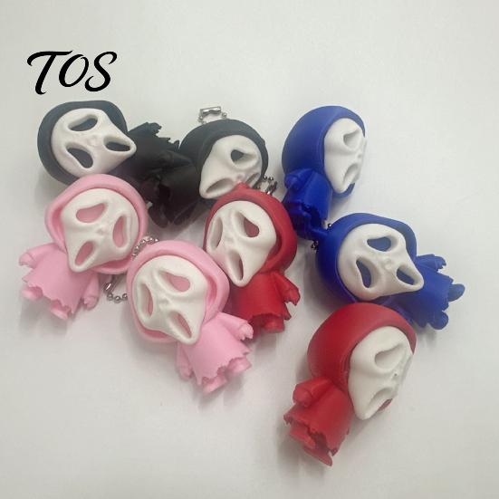Decorative Skeleton Accessory Mini Screaming Keychain Pendant, 3D Printed Halloween Schoolbag Purse Bag Charm Hanging Decor, Backpack Accessories