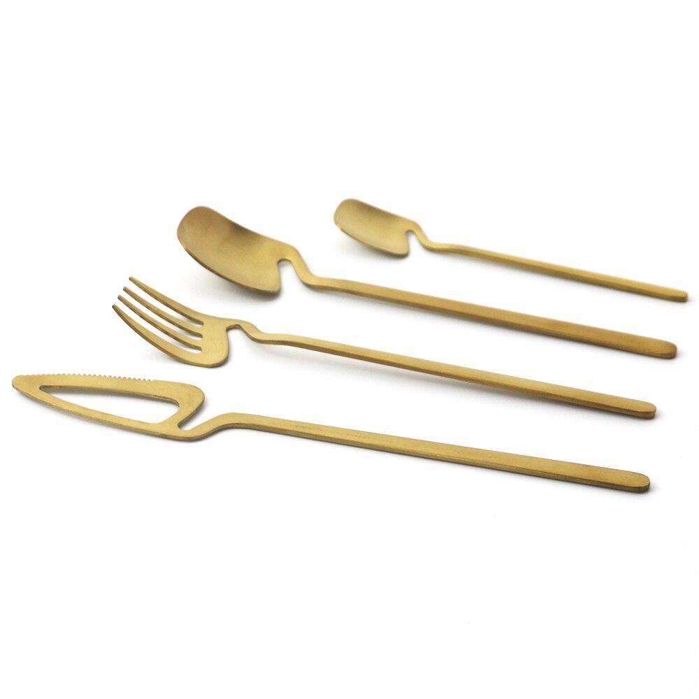 6 adet/takım altın çatal bıçak kaşık seti yemek bıçakları kaşık sofra seti paslanmaz çelik yemek takımı seti parti mutfak gümüş sofra takımı seti