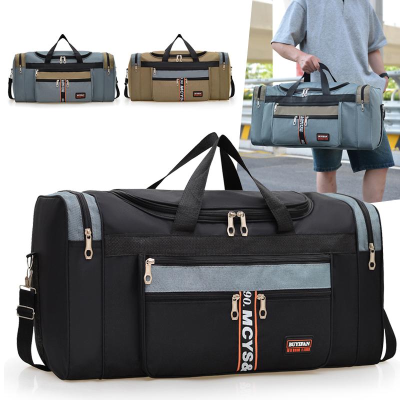 Large Capacity Foldable Hand-held Bag Portable Travel Bag Oxford Crossbody Bag Waterproof Outdoor Bag Gym Exercise Hand-held Bag