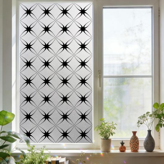 Frosted Static Glass Sticker Geometric Butterfly Jigsaw Decorative Static Window Cling UV Sun Blocking Privacy Film for Home Office Bathroom