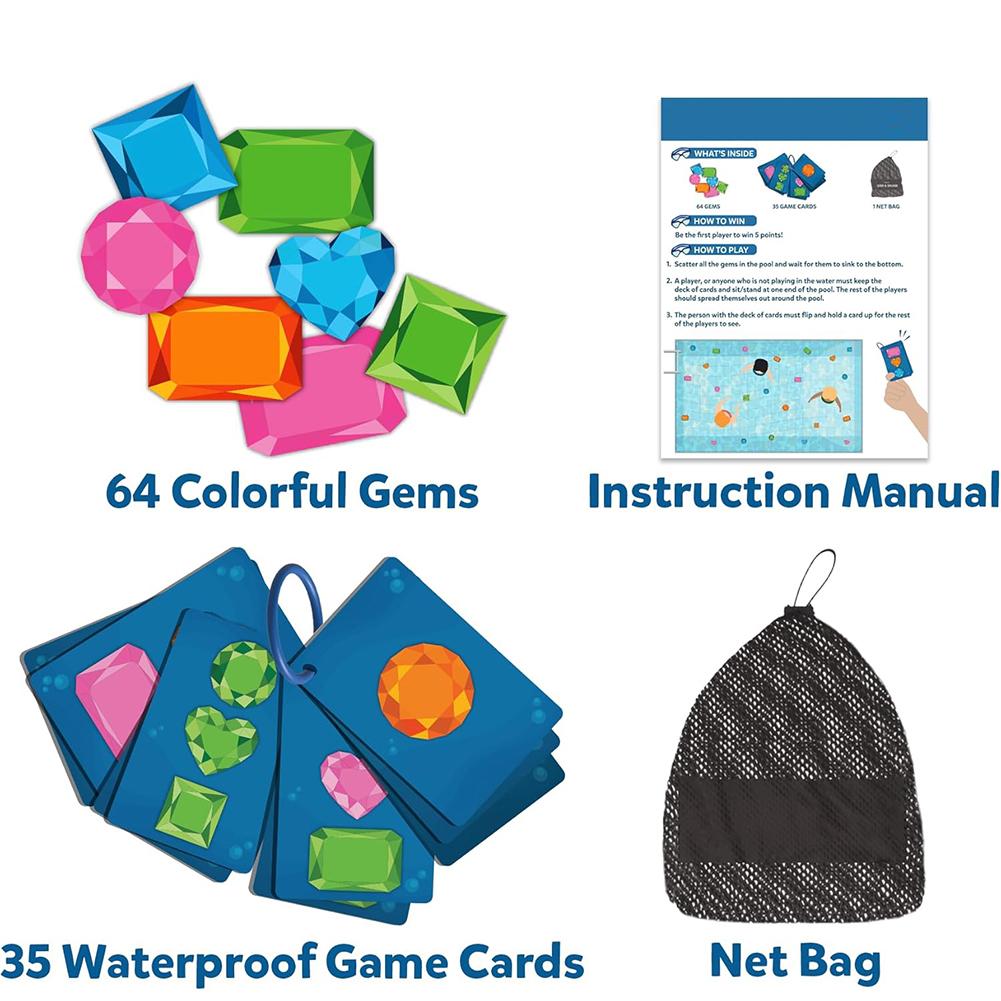 Kids Diving Game Toys Skillmatics Pool Toys Underwater Diving Game Seek & Splash Sinking Toy Water Sports Toy Pool Accessories