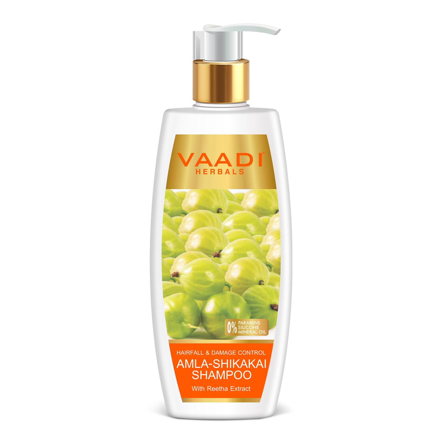 Vaadi Herbals Amla Shikakai Hairfall And Damage Control Shampoo 350 ml For Stronger Hair, Scalp Care And Smooth Manageable Hair