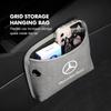 Car Storage Bag Nylon Buckle Adhesive Mobile Phone Bag For Mercedes Benz CLK GLC W212 C200 C300 W203 W204 W205 W169 W176 GLC