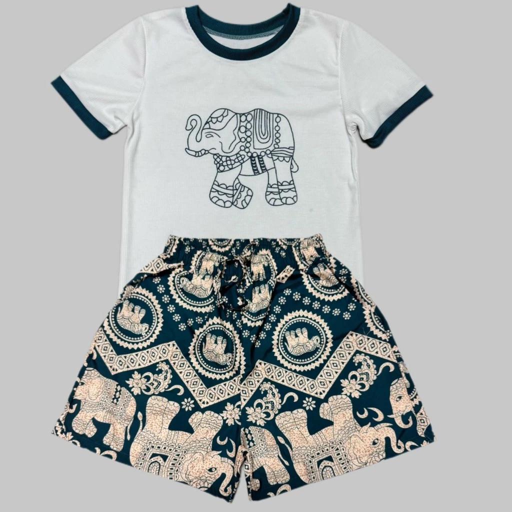 Elephant Pants Shorts Training Kickboxing Muay Thai Boxing Print Unisex Men Women Quick Dry Martial Art Boxer Kid Fighting Fitness Workout One size