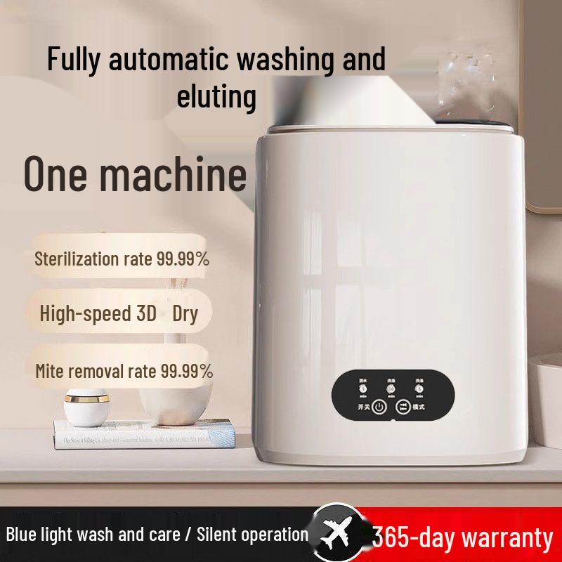 Compact Blue-Light Spin Washer for Underwear and Socks - Ideal for Dorms and Home Use