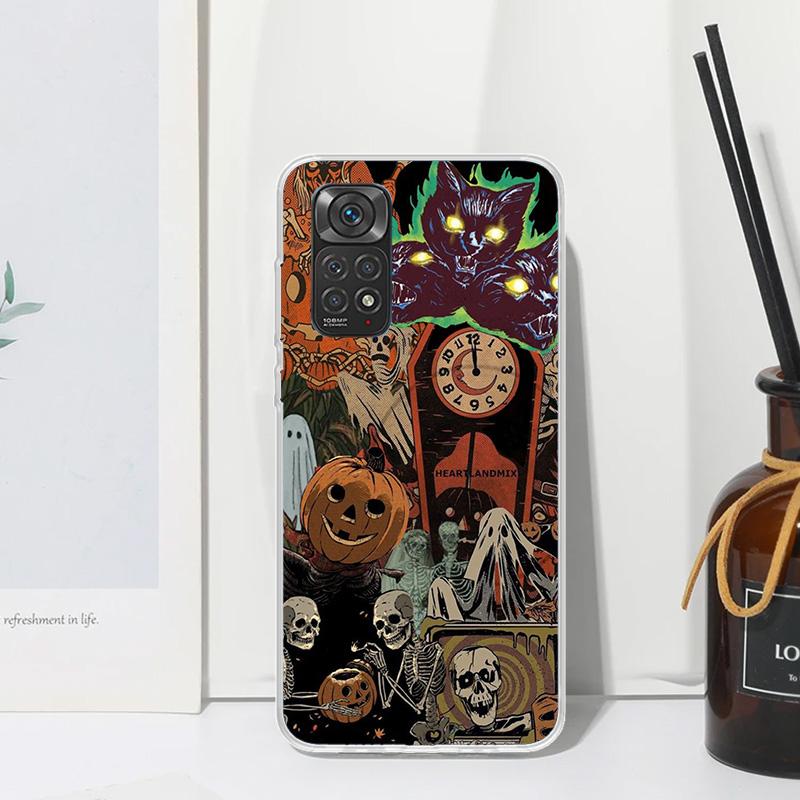 October Fall Halloween Spooky Pumpkin Phone Case For Xiaomi Redmi Note 15 13 14S 14 Pro Plus 12S 11S 10S 12 11E 10 11T Art Funda
