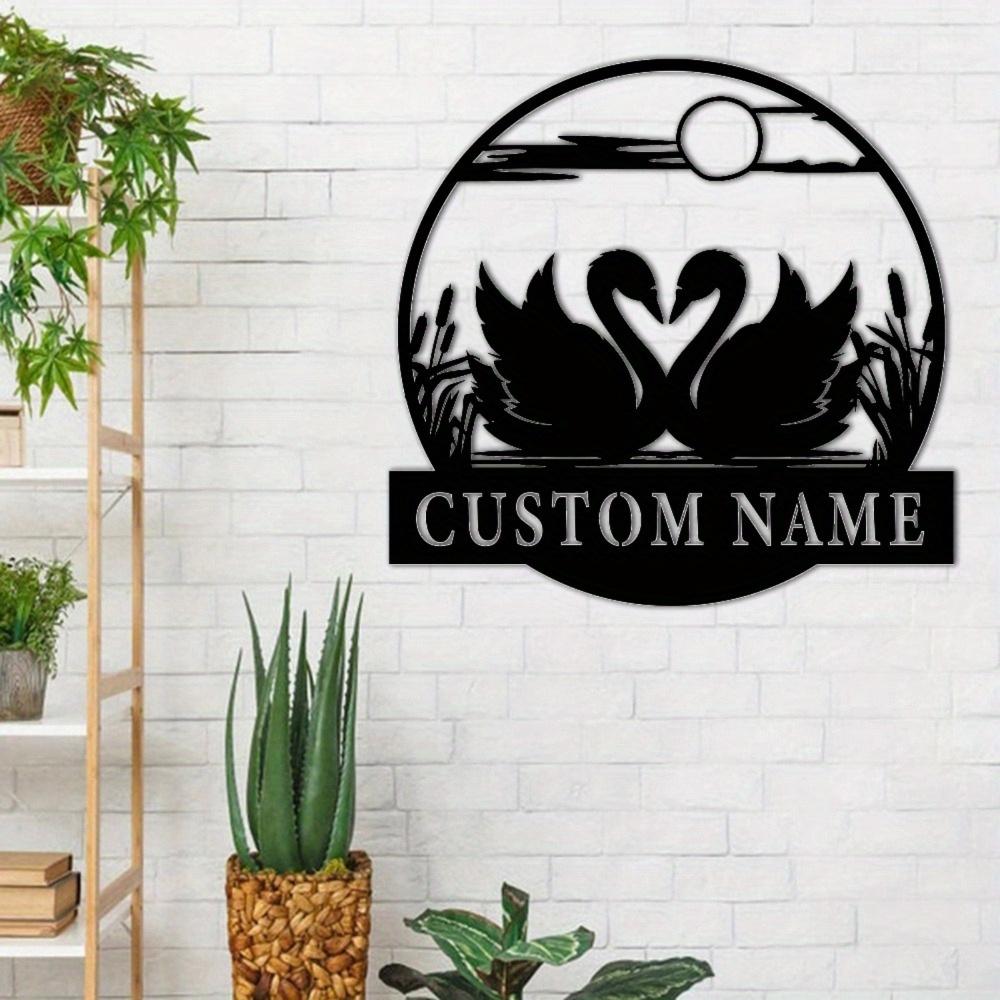 Customizable Metal Swan Sign Outdoor Garden Decor Holiday Gift