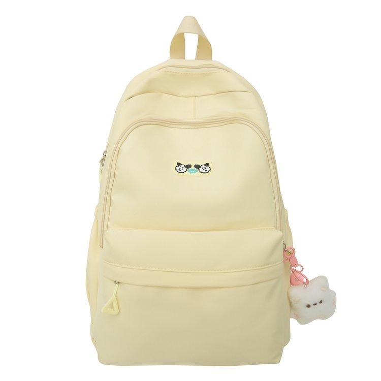 Schoolbag Korean version of high value large capacity casual solid color simple versatile junior high school student backpack