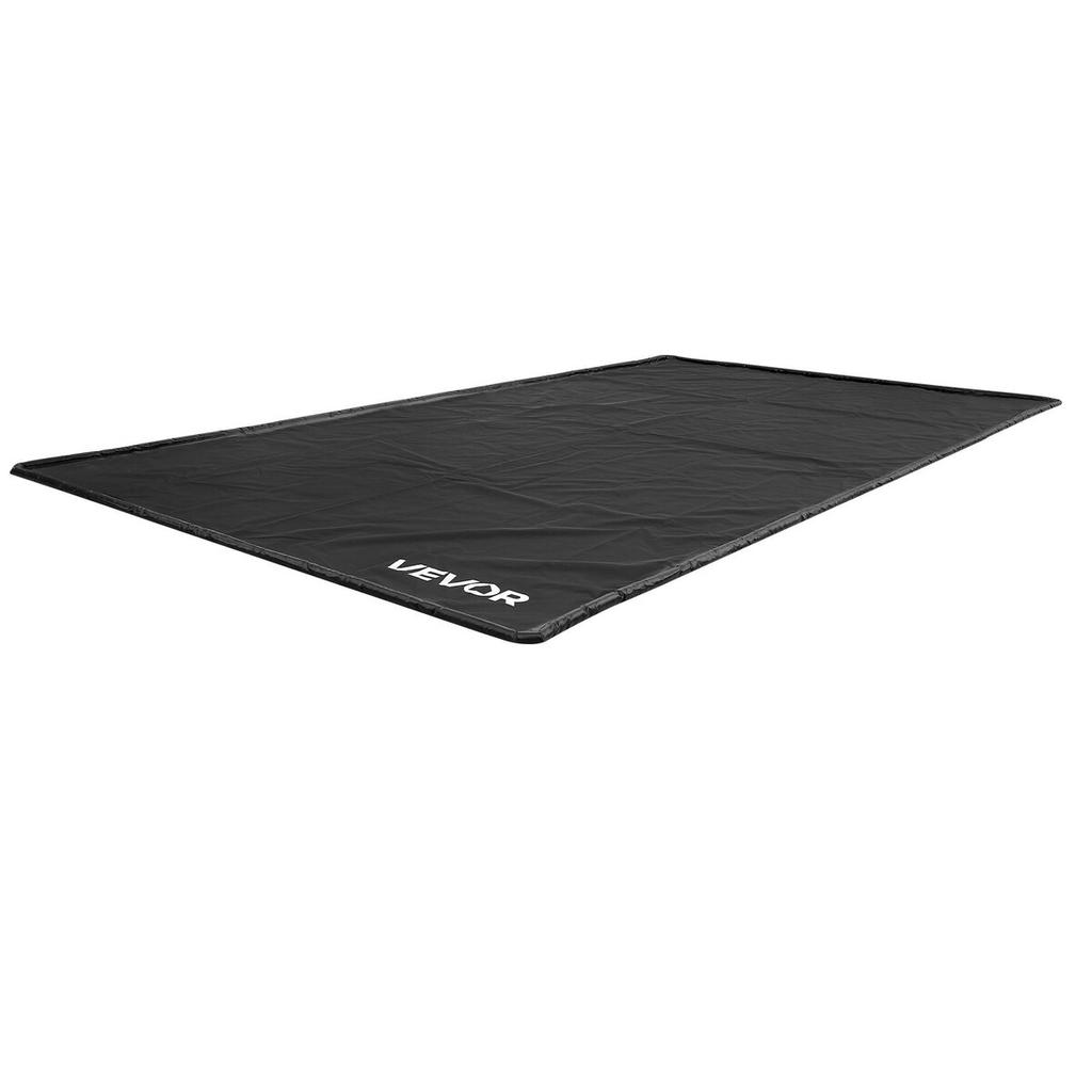 Containment Mat, 2.4 x 4.9 m, Non-Slip PVC Garage Floor Mat with a Cleaning Squeegee Broom, Heavy Duty Durable Waterproof Containment Protection from