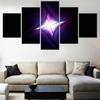 5 Pieces Canvas Wall Arts Poster Painting Abstract Neon Glow Fractal Wallpaper Home Decor Picture Printing Living Room Mural