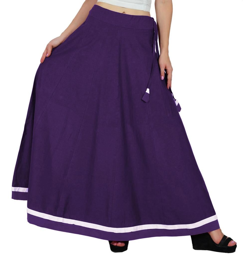 Bimba Women Long Boho Maxi Skirt Cotton Flared Skirts With Drawstring Waist