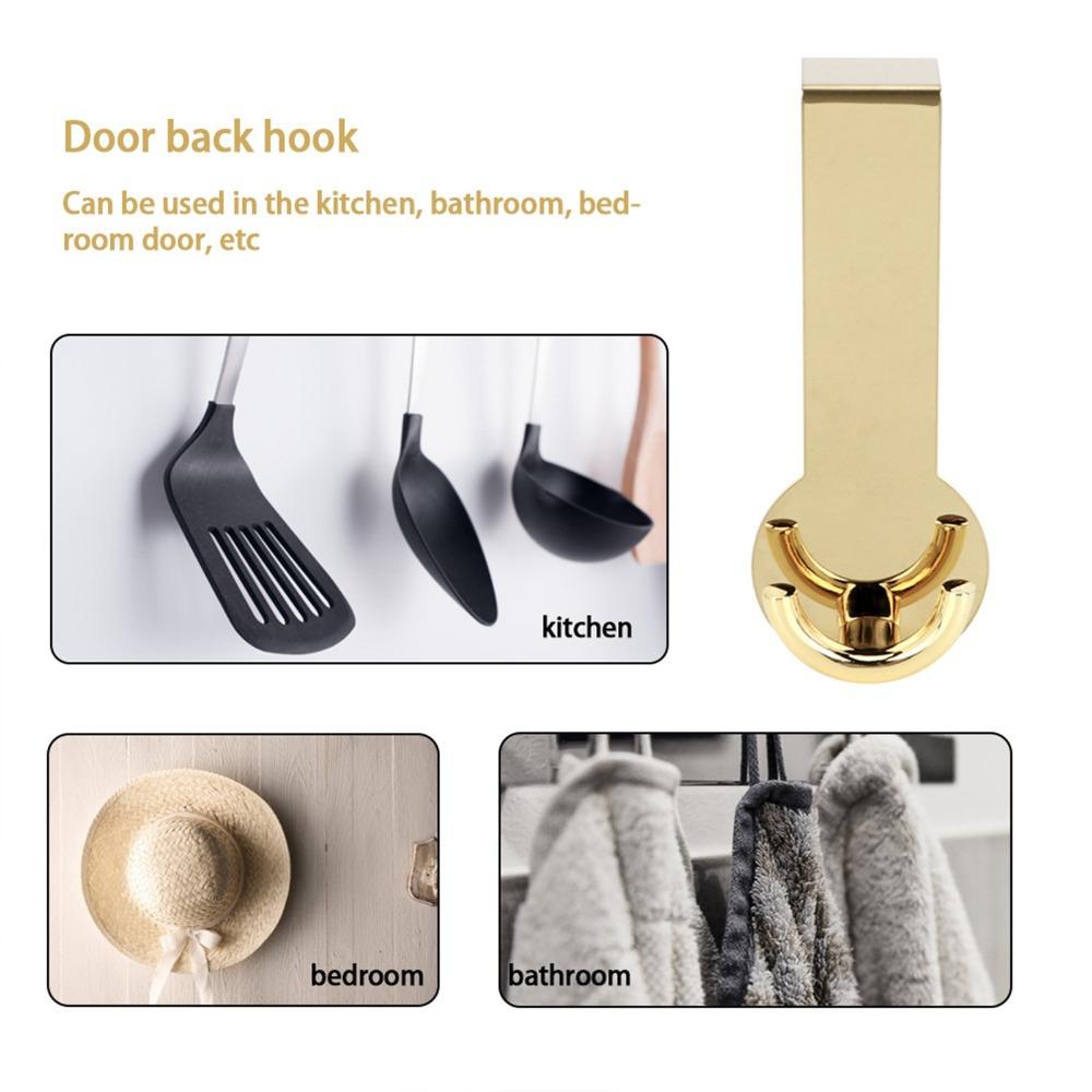 2pcs Gold/Black Door Hanger Fits 1.18in Thick Drawer Hook Heavy Duty Rack  For Clothes Bag Organizer