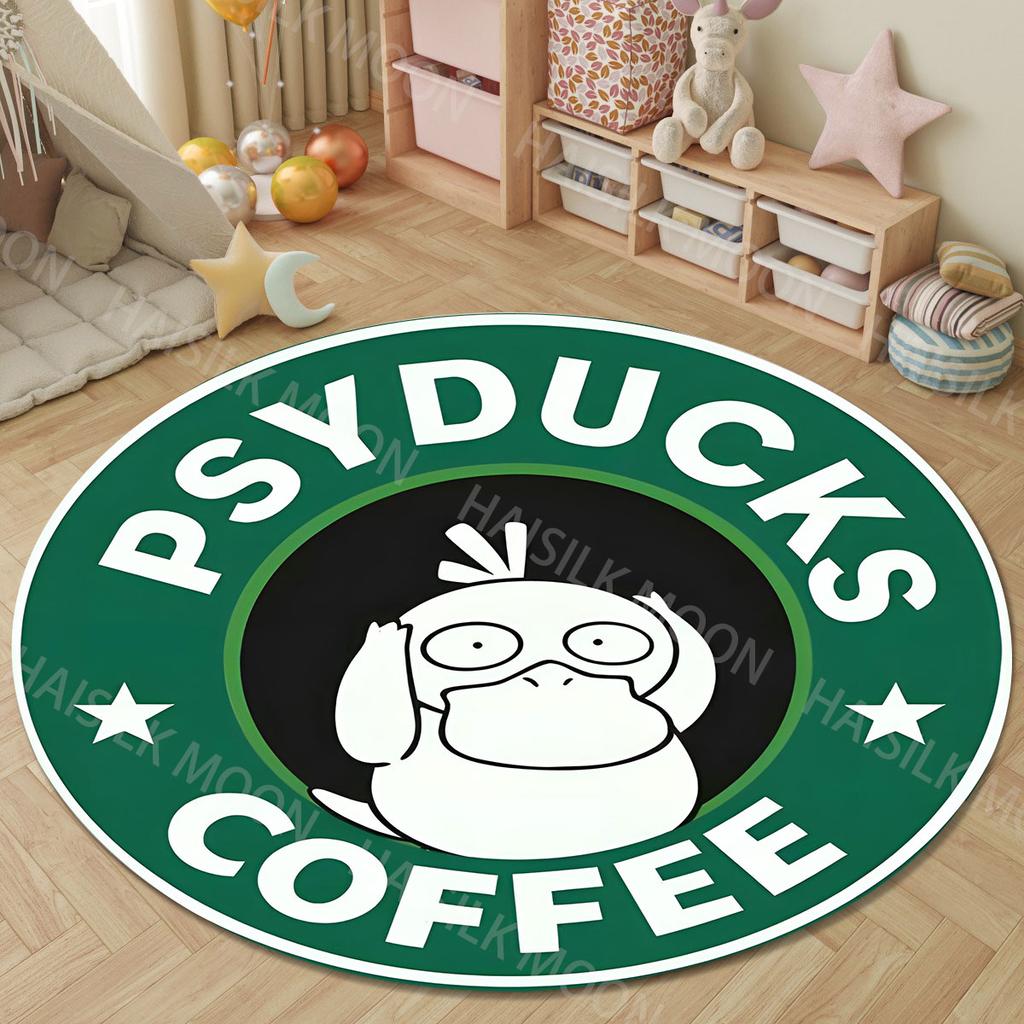 Multiple Styles Pokemon Psyduck Round Rugs for Living Room Bedroom Floor Mats Kids Room Sofa Chair Mat Carpet Home Decor