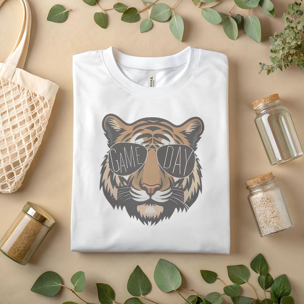 Game Day Tiger Shirt Men Women Cool Sunglasses Graphic Tee A10