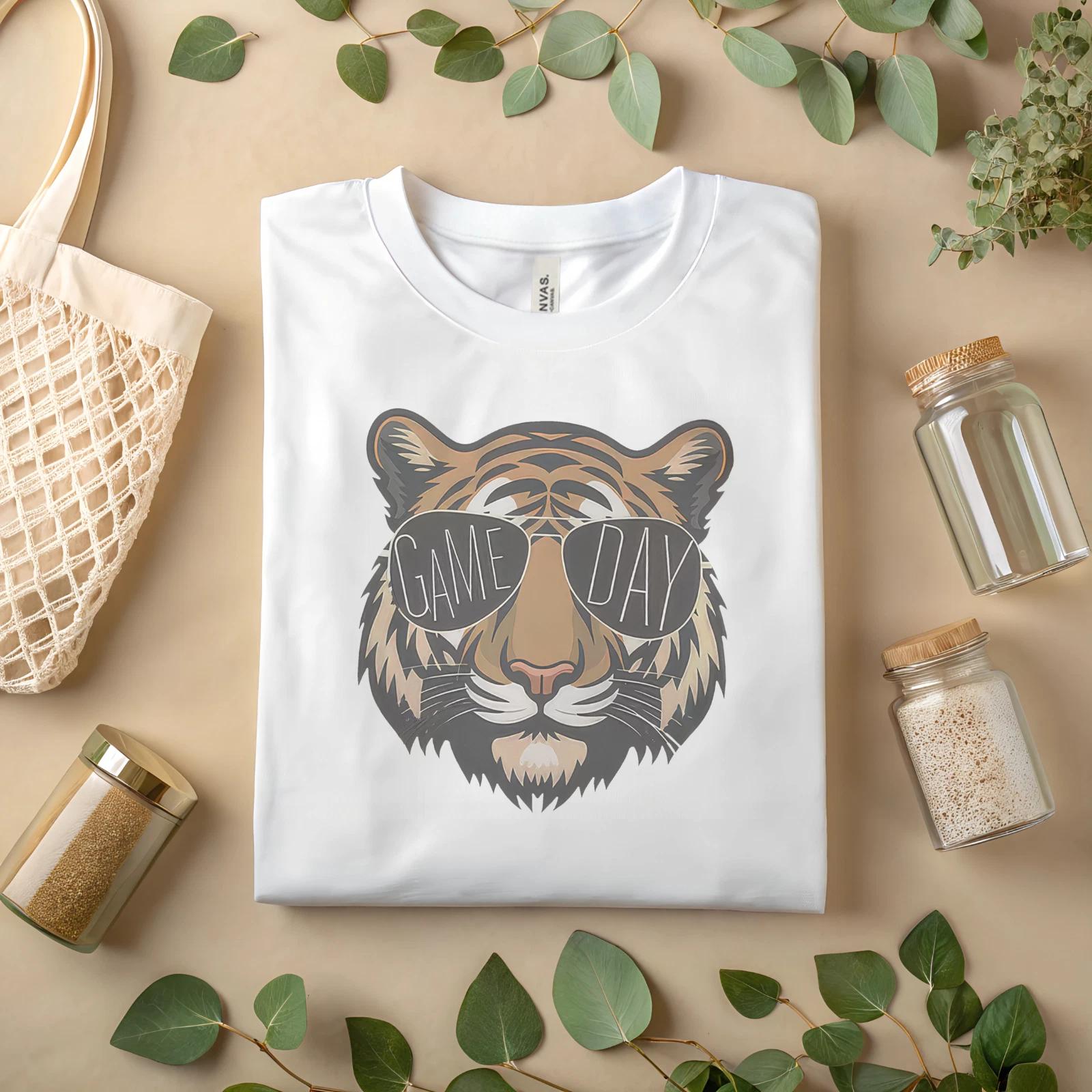 Game Day Tiger Shirt Men Women Cool Sunglasses Graphic Tee A10 3XL