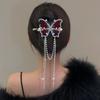 Rhinestone Butterfly Metal Hair Claw For Women Hairpins Vintage Crystal Pearl Pendant Hair Clips Female Hair Jewelry Accessories