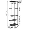 Wieszak Stojący Na Ubrania Buty Garderoba Regał Półki Metalowa Loft 171 Cm