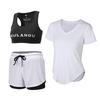 Women's Quick-Dry Yoga Set: Hollow Out Top with Short Sleeves and Tight Pants - 3-Piece Summer Fitness Outfit