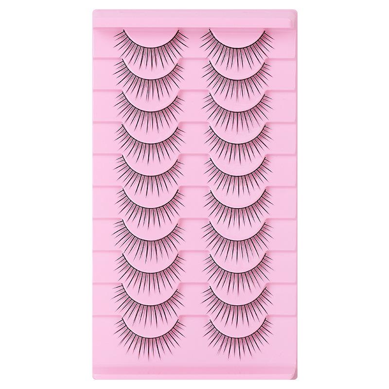 

Sharpened Acrylic False Eyelashes - 10 Pairs for Natural Nude Makeup, Perfect for Beginners. Standard