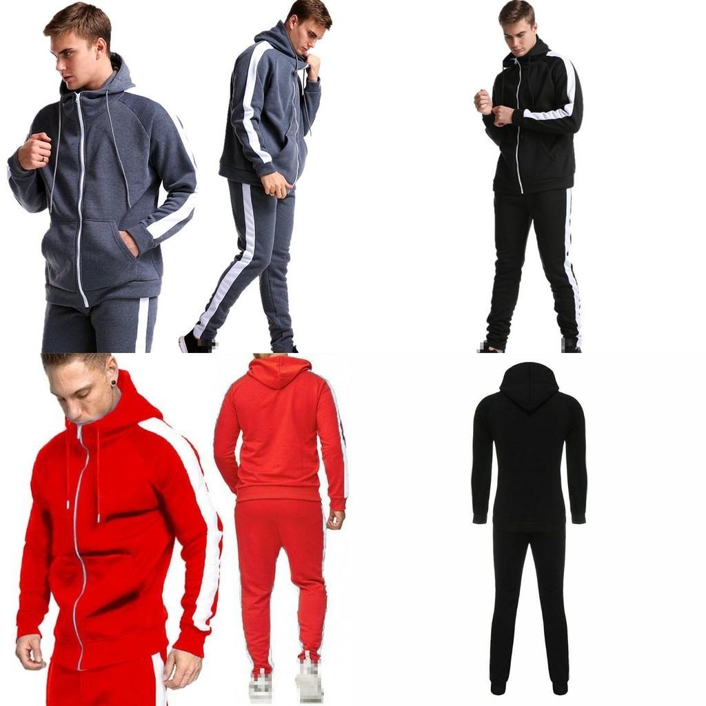 Premium 2pcs Mens Tracksuit Set With Zip Hooded Coat And Comfortable Joggers