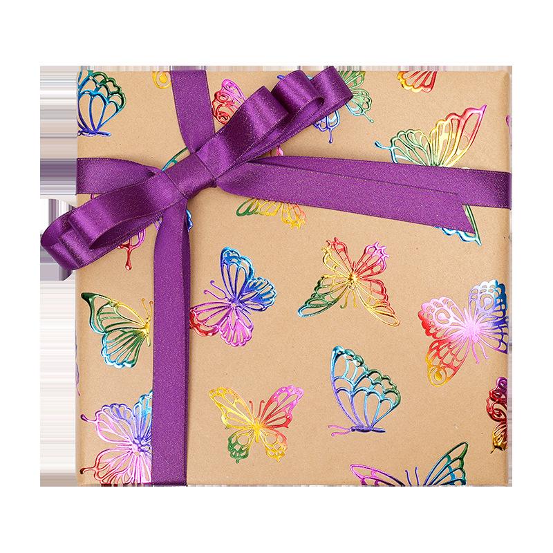 Cross-border Large Size 43CM 3M Gift Wrapping Paper Roll with High-end Embossed Hot Stamping for Birthdays and Valentine's Day.