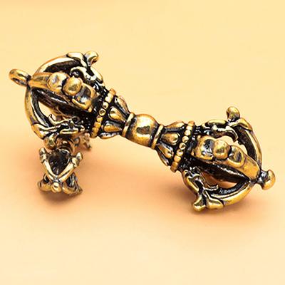 NEW 1pc Vintage Brass Tibetan Handcraft Buddhist Copper Five Shares Dorje Vajra Pestle Key Ornaments Home Desk Decoration